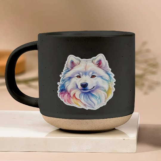 Samoyed Dog Watercolor Pottery Mugs