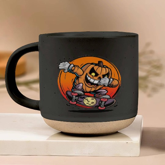 Halloween jack o lantern dabbing Pottery Mugs