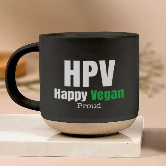 HPV Happy Vegan Proud Awareness Warrior Ovarian Pottery Mugs