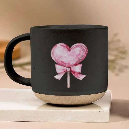 Lollipop with a pink bow Pottery Mugs