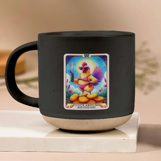 Funny Chicken Tarot Card, FAFO, Hilarious Pottery Mugs