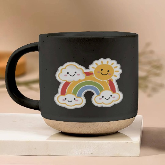 Rainbow Bright Pottery Mugs