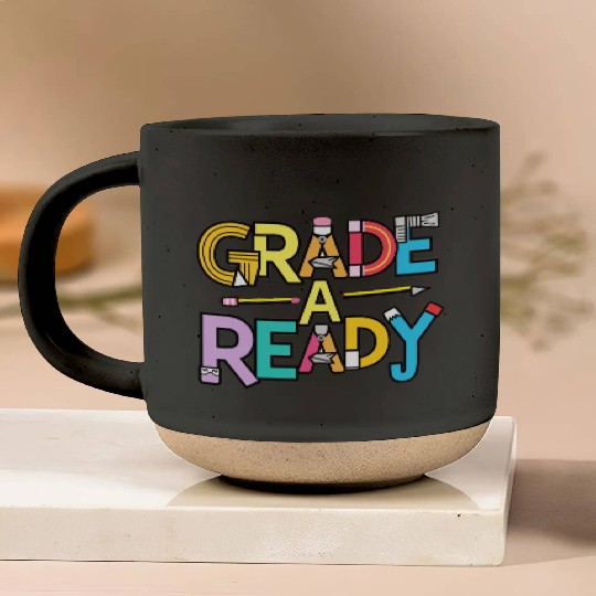 Grade A Ready, Back to school art Pottery Mugs