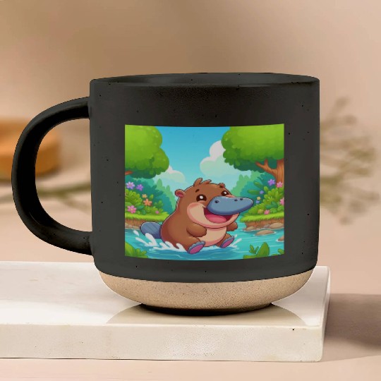 The hippo-platypus Pottery Mugs