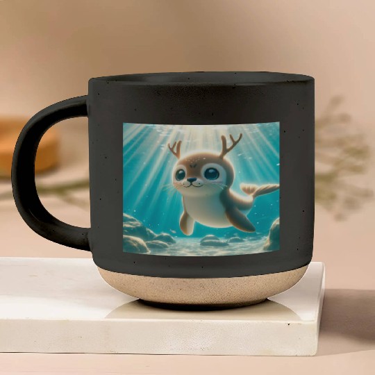 The seal-deer Pottery Mugs