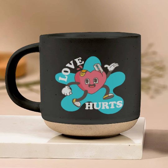 love hurts Pottery Mugs