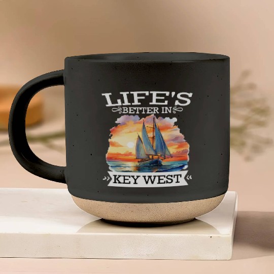 Florida Sailing LIFE'S BETTER IN KEY-WEST Pottery Mugs
