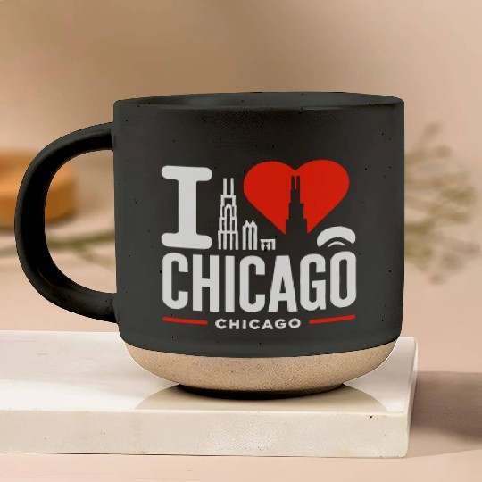 I Love Chicago The Windy City Chi-Town Pottery Mugs