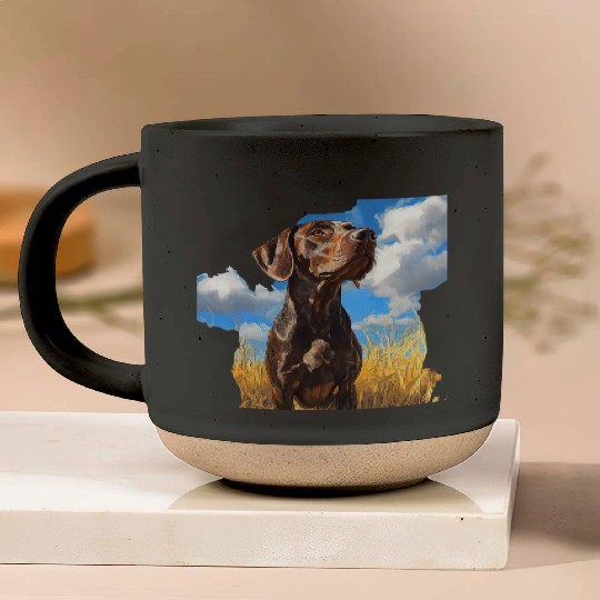 German Shorthaired Pointer Watercolor Picture Pottery Mugs