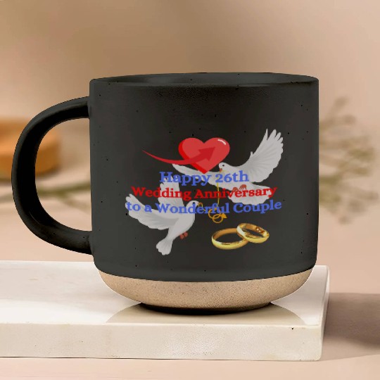 wedding Anniversary 26th Pottery Mugs