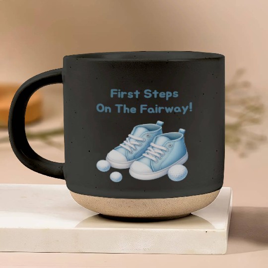 First Steps on the Fairway - Blue Kids' Golf Shoes Pottery Mugs