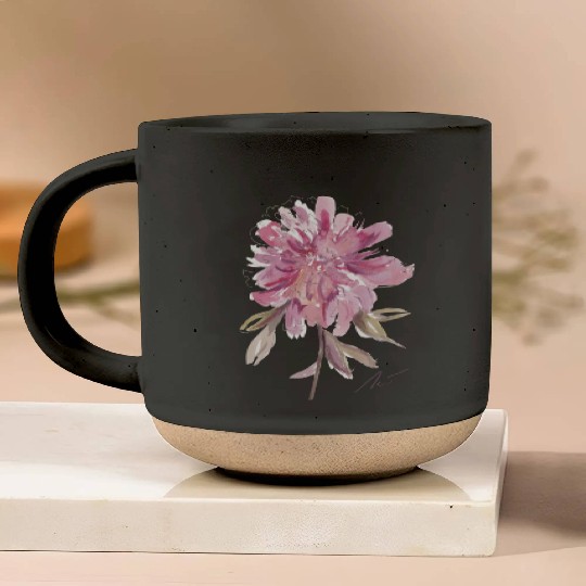 Peony loose watercolor hand-painted Pottery Mugs