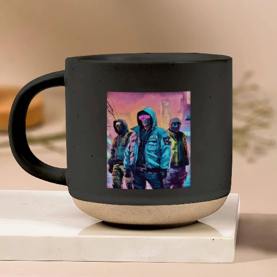 Cyberpunk Vigilantes Pottery Mugs
