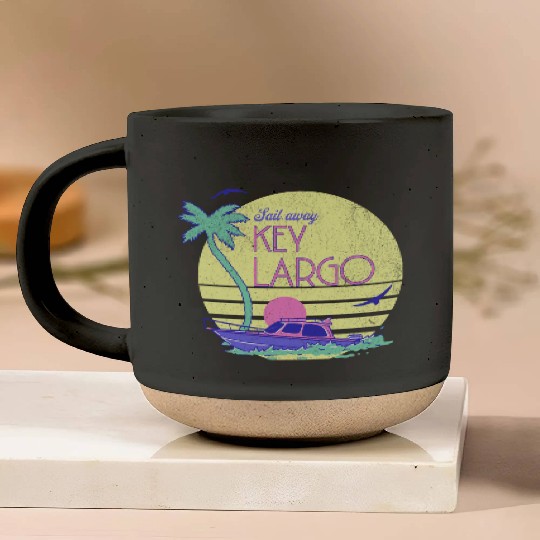 Sail Away Yacht Rock Key Largo Boating Pottery Mugs