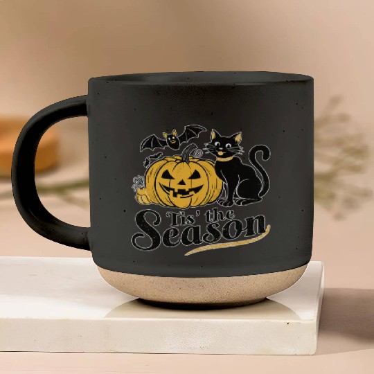 Tis the season Halloween bats pumpkin fall funny Pottery Mugs