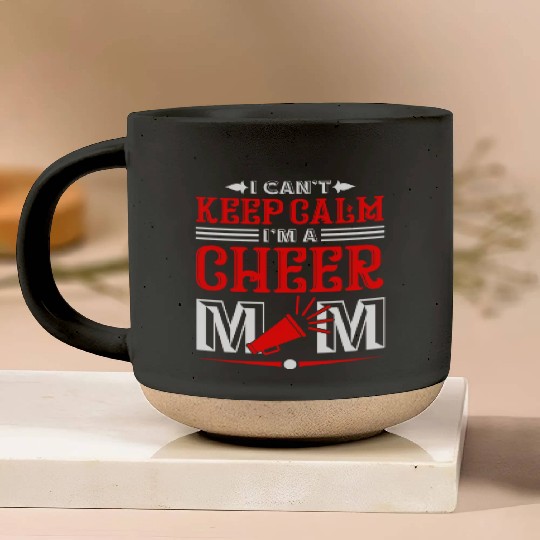 Keep Calm Cheer Mom Cheerleading Mother's Day Pottery Mugs