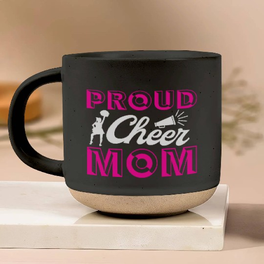 Proud Cheer Mom Cheerleading Mommy Mother's Day Pottery Mugs