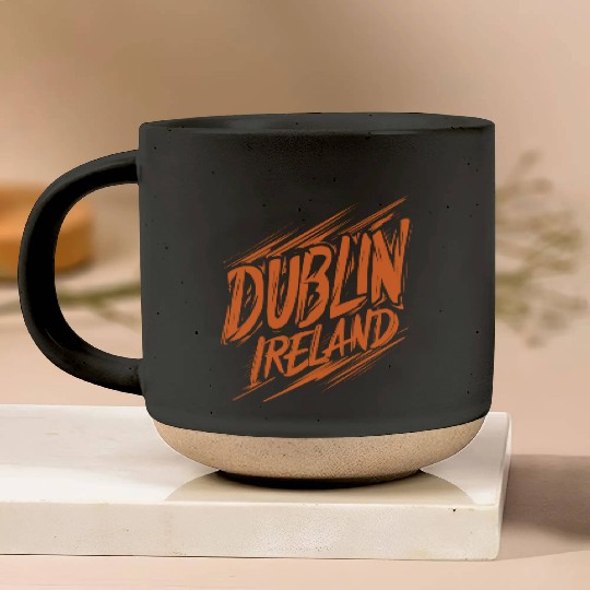 Dublin Ireland Souvenir Graphic Design Pottery Mugs