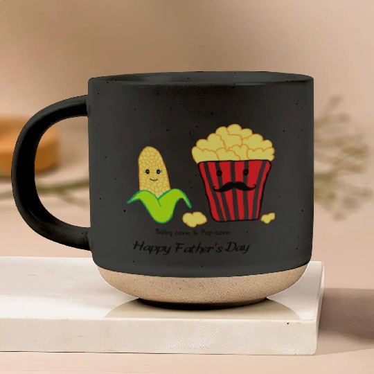 Baby Corn and Popcorn Happy Father’s Day Pottery Mugs