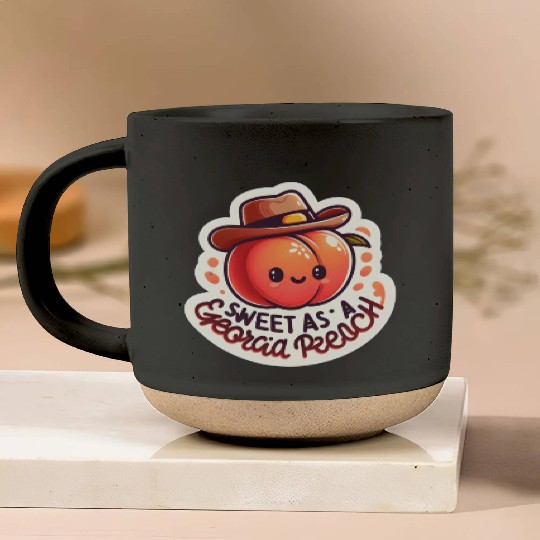 Sweet as a Georgia Peach Sticker Pottery Mugs