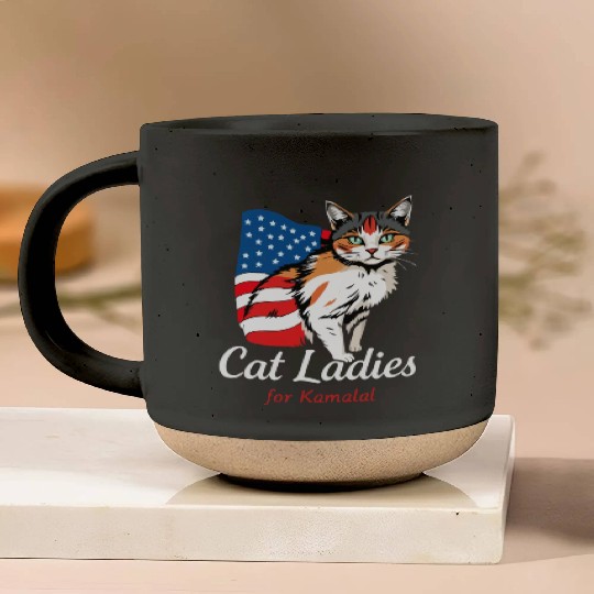 Cat Ladies for Kamala A Patriotic Fusion Pottery Mugs
