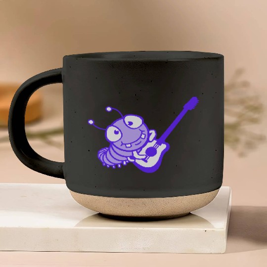 Cute Caterpillar Plays Guitar Bass Party Guitarist Pottery Mugs