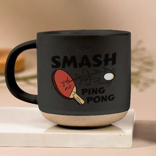 Ping Pong Paddle and Ball Smash Pottery Mugs