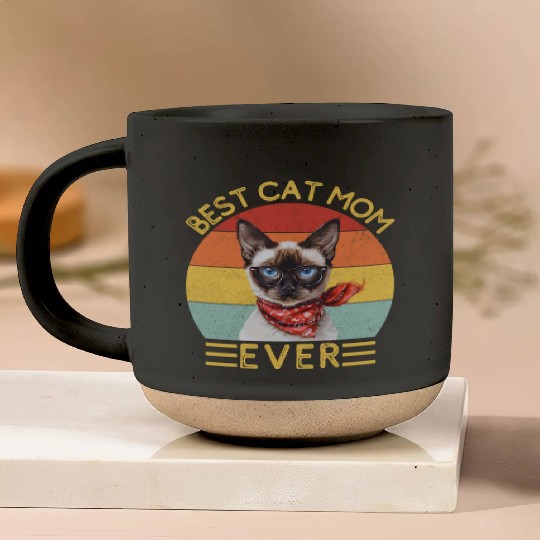 Best Cat Mom Ever Siamese Cat Lover Owner Cat Mama Pottery Mugs