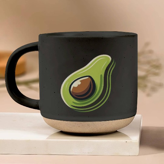 Avocado minimalist avocados design food art 1 Pottery Mugs