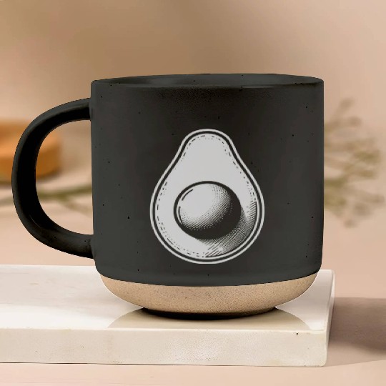 Avocado minimalist avocados design food art 6 Pottery Mugs