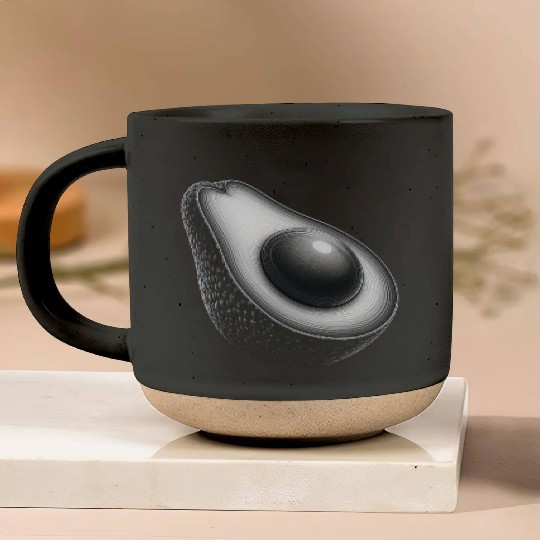 Avocado food art vegan design 5 Pottery Mugs