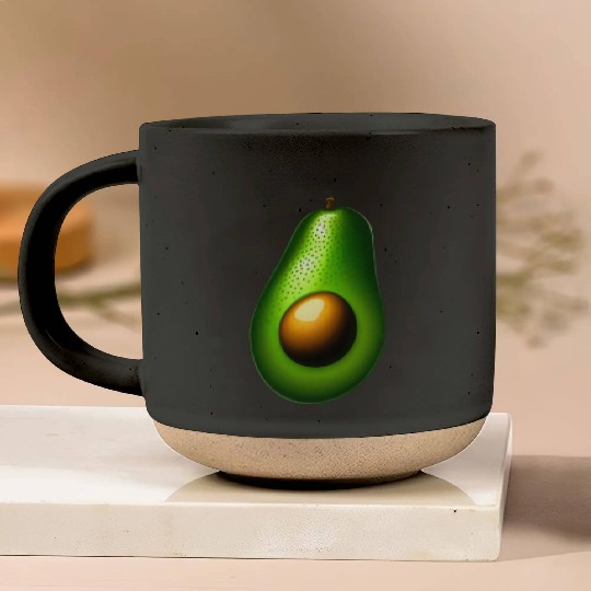 Avocado food art vegan design 7 Pottery Mugs