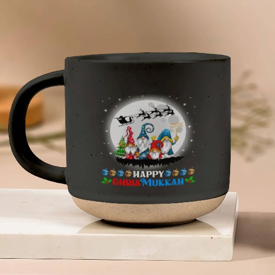 Happy Chrismukkah Gnomes Christmas Hanukkah Pottery Mugs