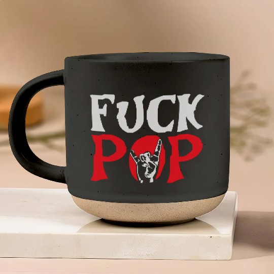 Fuck pop charts music heavy metal fun hand gesture Pottery Mugs