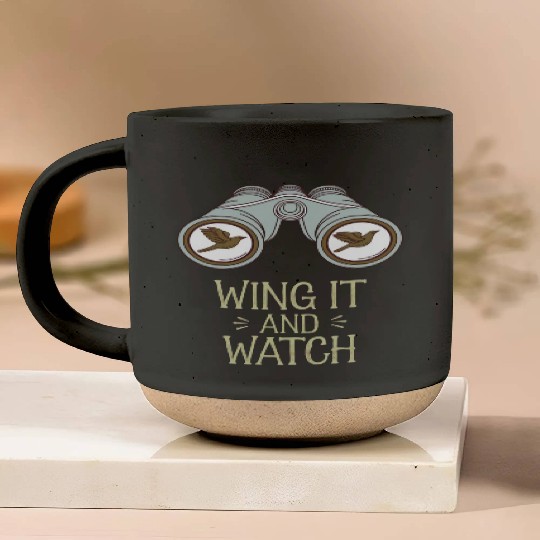 Wing It and Watch Birdwatching Nature Adventure Pottery Mugs