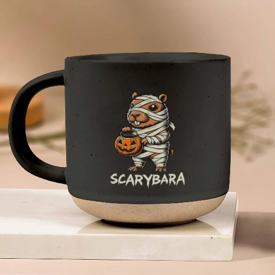 Cute Capybara Mummy Trick or Treat Halloween Pottery Mugs