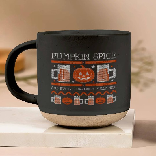 Pumpkin Spice Halloween Drink Pottery Mugs