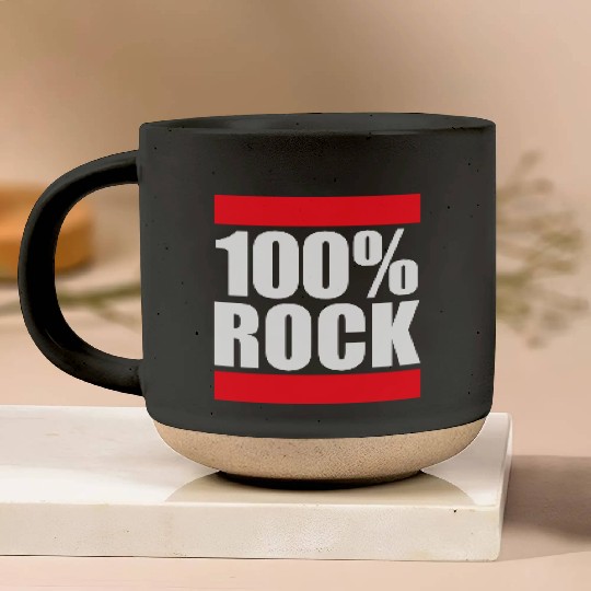 100 % Percent Rock Heavy Metal Music Text Logo Pottery Mugs