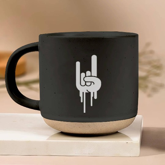Heavy Metal Graffiti Drop Spray Horns Hand Gesture Pottery Mugs