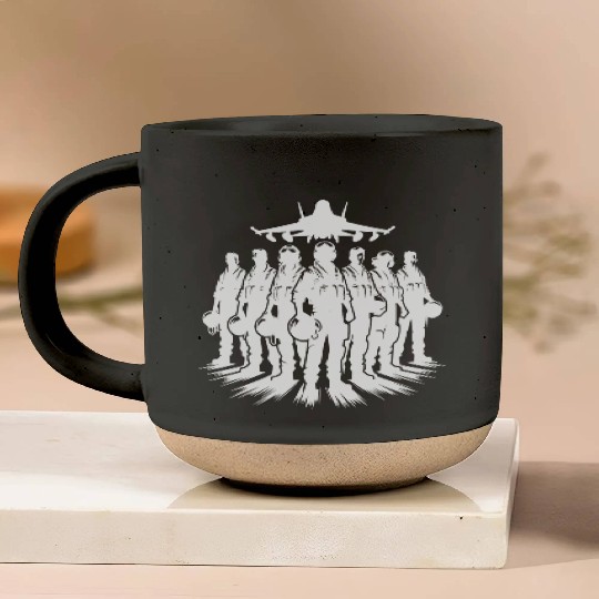 Air Force Pilots Cool Airplane Portrait Pottery Mugs