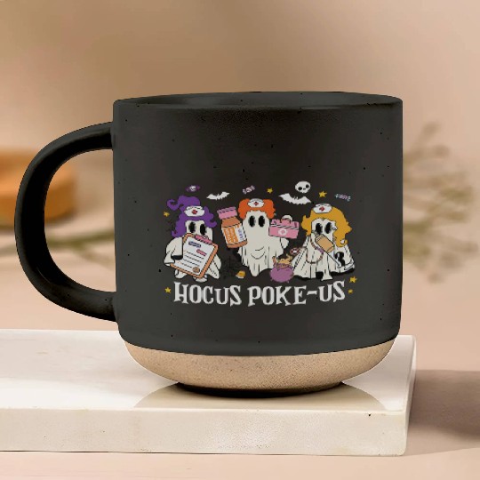 Hocus Poke-Us Funny Ghost Vintage Halloween Movie Pottery Mugs