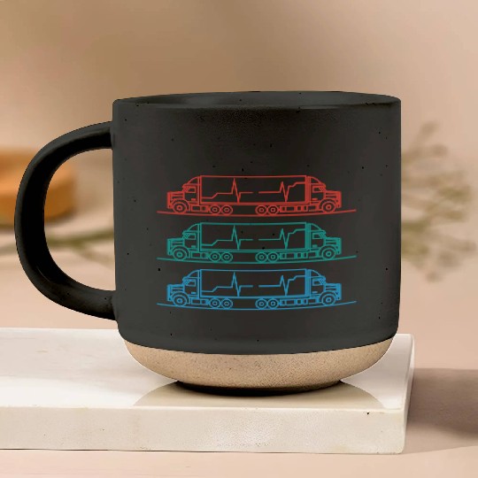 Truck driver heart beat Trucker Funny Truck Driver Pottery Mugs