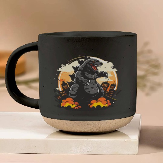 Attack of the giant lizard Pottery Mugs