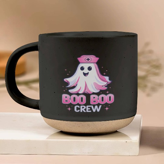 Boo Boo Crew Nurse Pink Ghost Halloween Costume Pottery Mugs