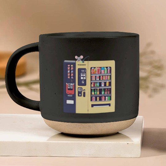 Japanese vending machine with little friend. Pottery Mugs