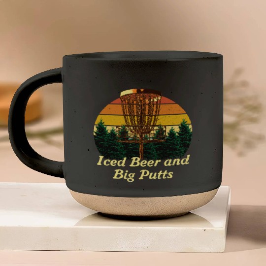 Iced Beer and Big Putts Disc Golf Beer Lover Golfe Pottery Mugs