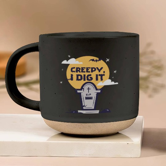 Creepy I Dig It Pottery Mugs