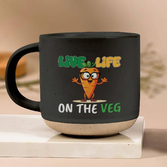 Funny plant based design_ carrot with funny Vegan Pottery Mugs