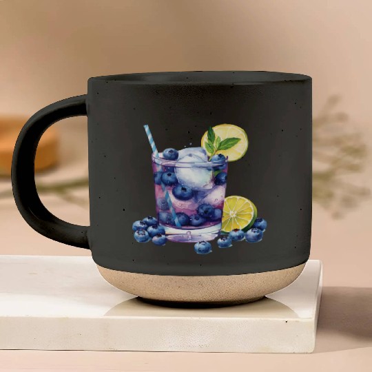 Blueberry Lemon Cocktail Pottery Mugs