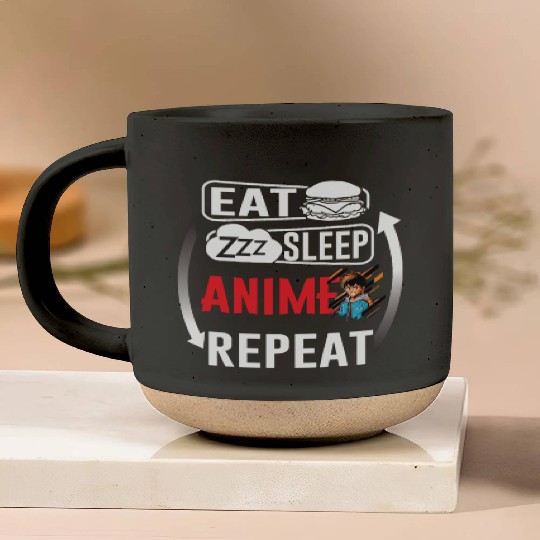 Eat Sleep Anime Repeat Ramen Kawaii Japanese Manga Pottery Mugs